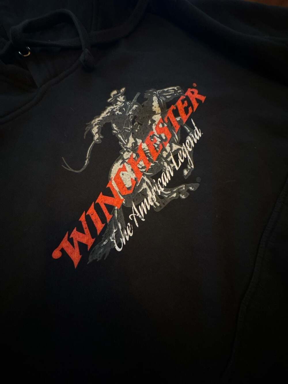 Winchester The American Legend Hoodie Size L Black Cowboy Graphic